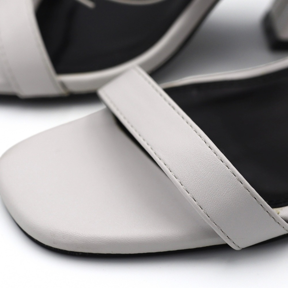 Lulus Block Heel Sandals Womens 10 White Square Toe Ankle Strap Wedding Party - Picture 10 of 12